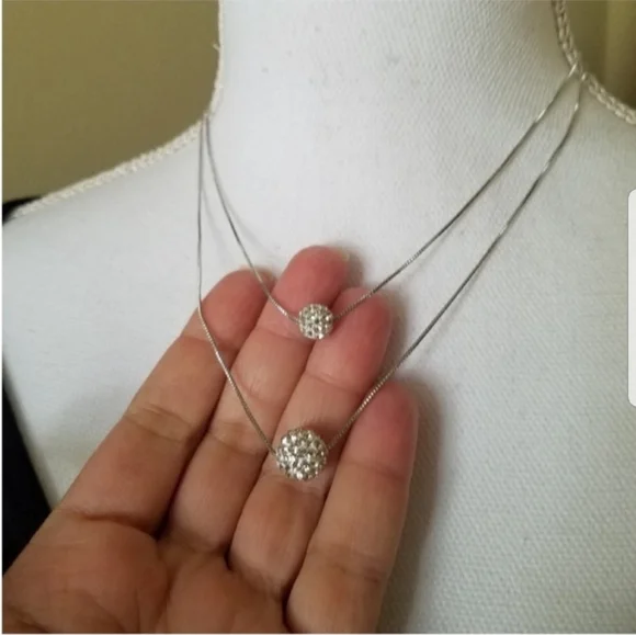 Swarovski Elements 925 Sterling Silver Disco Ball Drop Earrings NEW - Picture 4 of 15